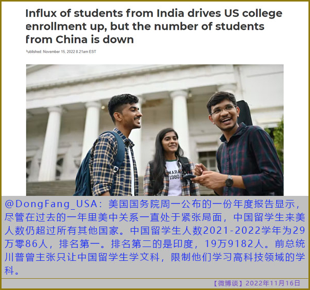 Influx of students from India drives US college enrollment up, but